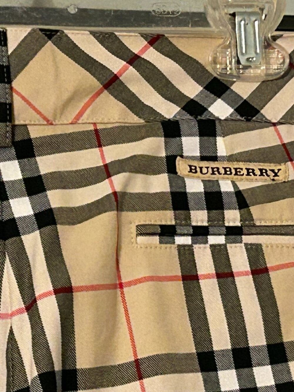 Womens BURBERRY Golf Sz 8 Nova Check Plaid Pattern Cropped Pants - Picture 6 of 7